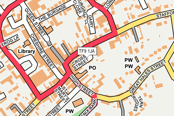 TF9 1JA map - OS OpenMap – Local (Ordnance Survey)