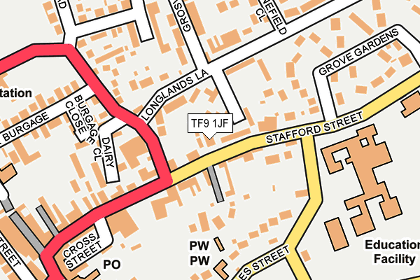 TF9 1JF map - OS OpenMap – Local (Ordnance Survey)