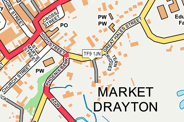 TF9 1JN map - OS OpenMap – Local (Ordnance Survey)