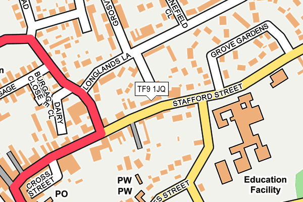 TF9 1JQ map - OS OpenMap – Local (Ordnance Survey)