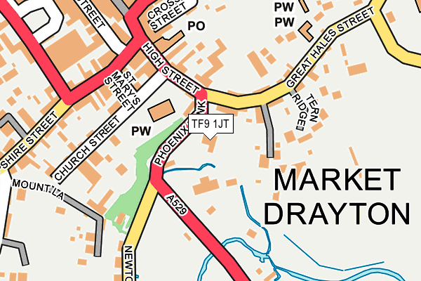 TF9 1JT map - OS OpenMap – Local (Ordnance Survey)