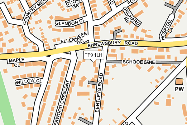 TF9 1LH map - OS OpenMap – Local (Ordnance Survey)