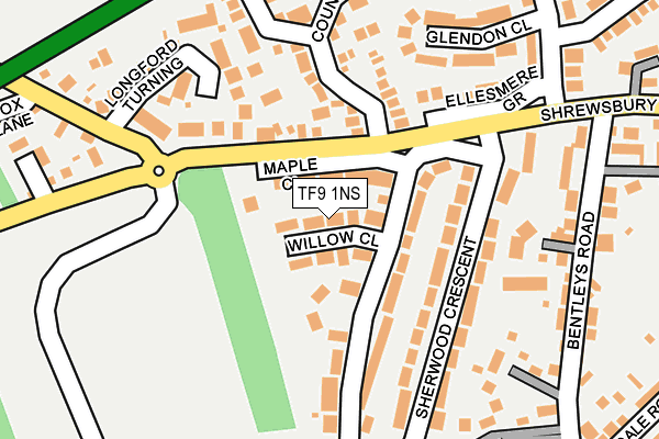 TF9 1NS map - OS OpenMap – Local (Ordnance Survey)