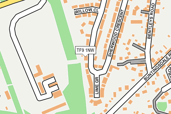 TF9 1NW map - OS OpenMap – Local (Ordnance Survey)