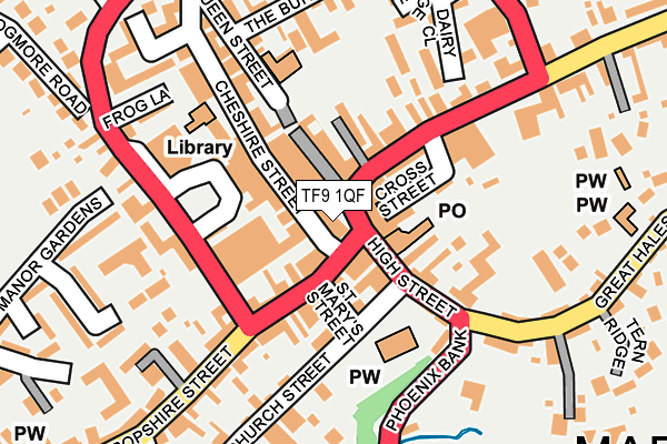 TF9 1QF map - OS OpenMap – Local (Ordnance Survey)