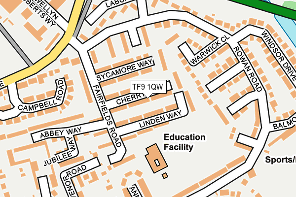 TF9 1QW map - OS OpenMap – Local (Ordnance Survey)