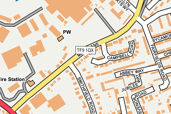 TF9 1QX map - OS OpenMap – Local (Ordnance Survey)