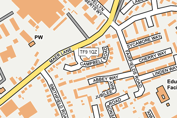 TF9 1QZ map - OS OpenMap – Local (Ordnance Survey)