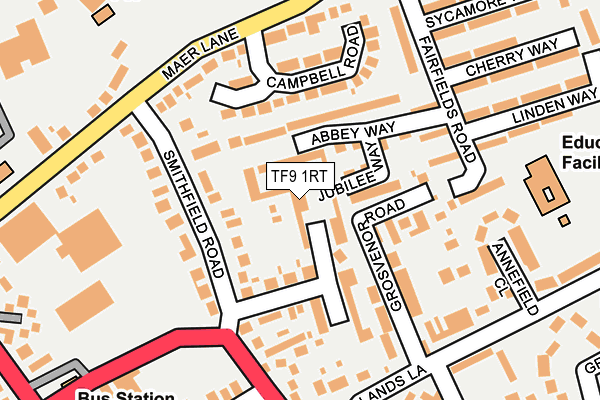 TF9 1RT map - OS OpenMap – Local (Ordnance Survey)