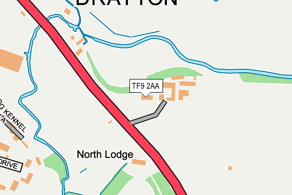 TF9 2AA map - OS OpenMap – Local (Ordnance Survey)