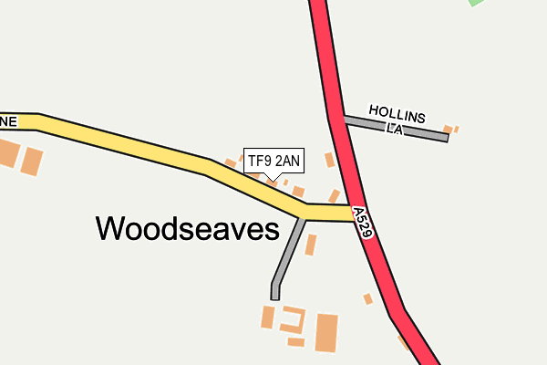 TF9 2AN map - OS OpenMap – Local (Ordnance Survey)