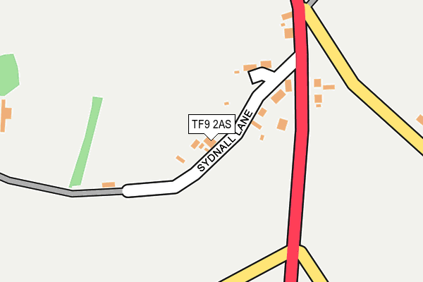 TF9 2AS map - OS OpenMap – Local (Ordnance Survey)