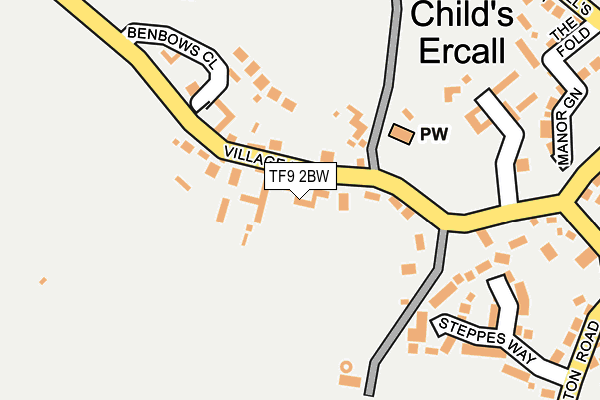 TF9 2BW map - OS OpenMap – Local (Ordnance Survey)