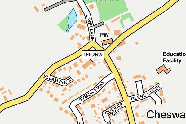 TF9 2RW map - OS OpenMap – Local (Ordnance Survey)