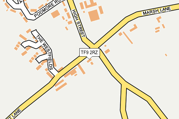 TF9 2RZ map - OS OpenMap – Local (Ordnance Survey)