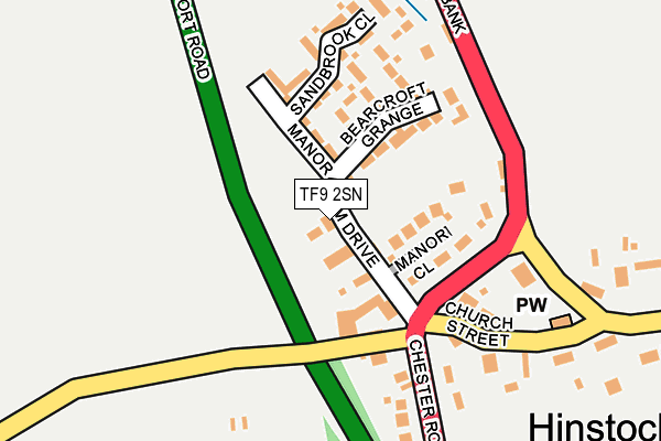 TF9 2SN map - OS OpenMap – Local (Ordnance Survey)