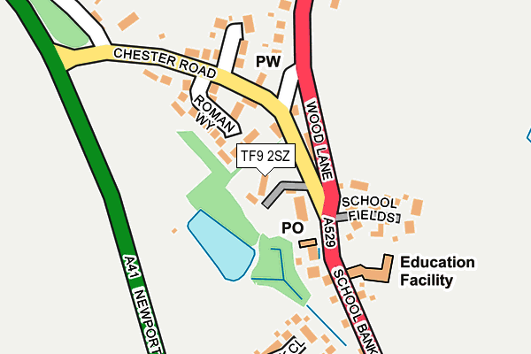 TF9 2SZ map - OS OpenMap – Local (Ordnance Survey)