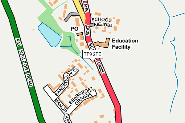 TF9 2TE map - OS OpenMap – Local (Ordnance Survey)