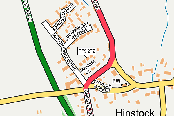 TF9 2TZ map - OS OpenMap – Local (Ordnance Survey)