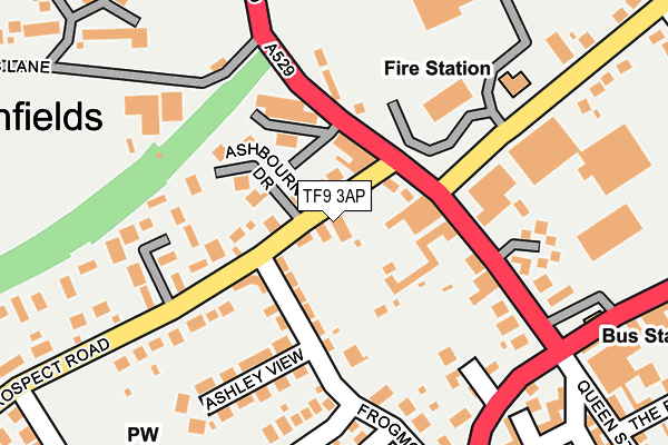 TF9 3AP map - OS OpenMap – Local (Ordnance Survey)