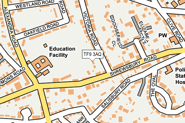 TF9 3AQ map - OS OpenMap – Local (Ordnance Survey)