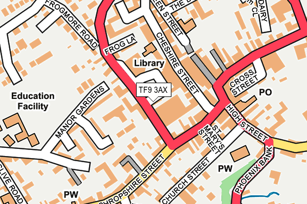 TF9 3AX map - OS OpenMap – Local (Ordnance Survey)