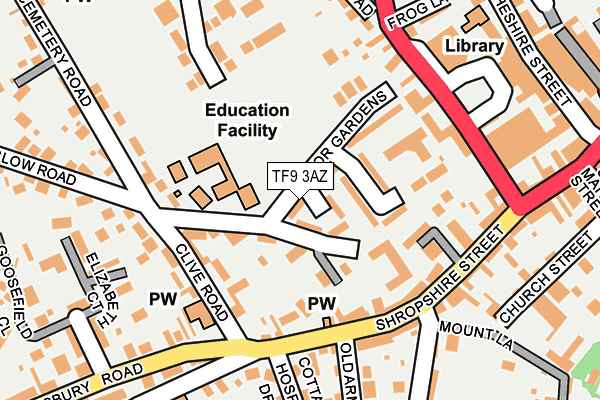 TF9 3AZ map - OS OpenMap – Local (Ordnance Survey)