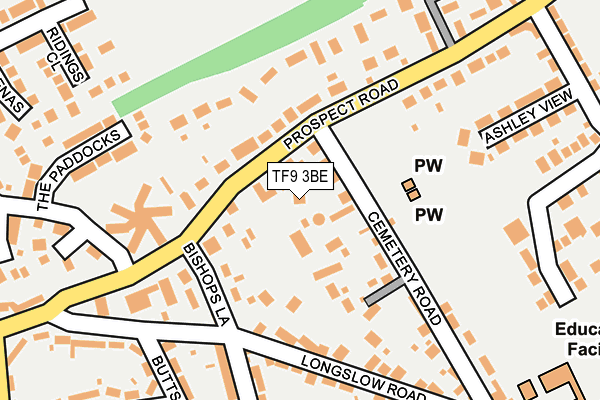 TF9 3BE map - OS OpenMap – Local (Ordnance Survey)