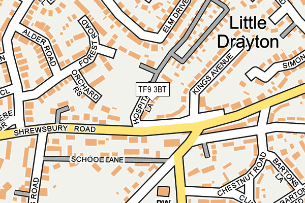 TF9 3BT map - OS OpenMap – Local (Ordnance Survey)