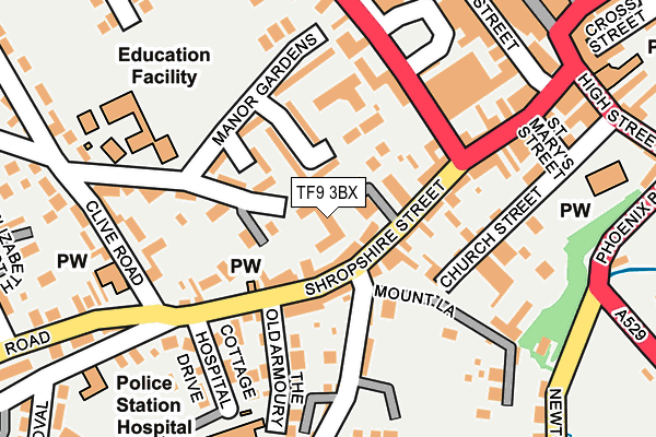 TF9 3BX map - OS OpenMap – Local (Ordnance Survey)