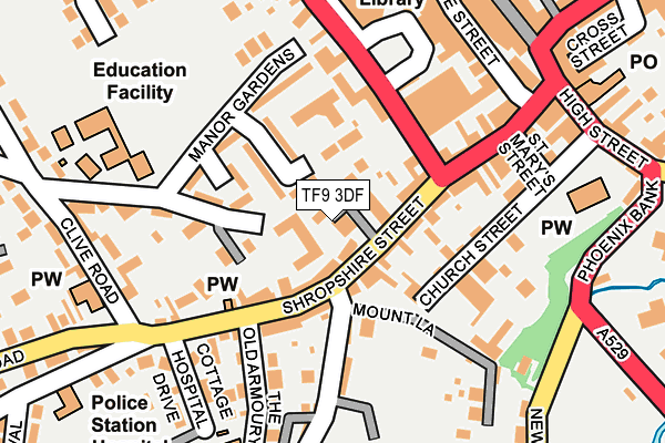 TF9 3DF map - OS OpenMap – Local (Ordnance Survey)