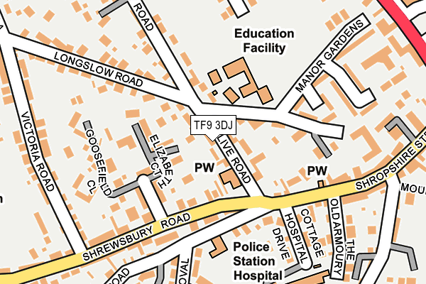 TF9 3DJ map - OS OpenMap – Local (Ordnance Survey)