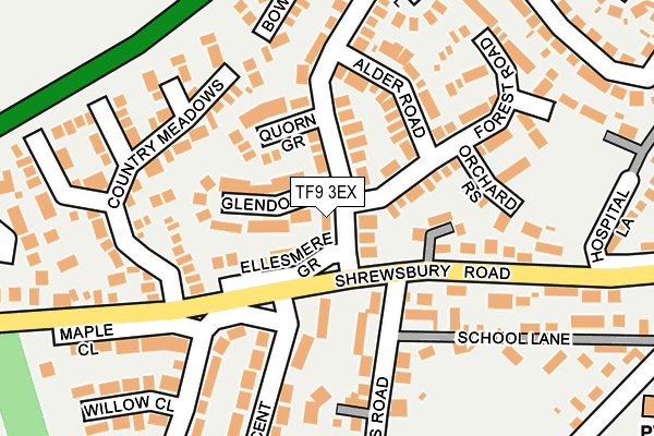 TF9 3EX map - OS OpenMap – Local (Ordnance Survey)