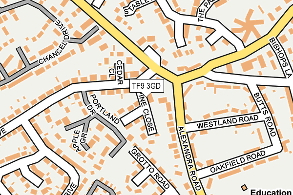 TF9 3GD map - OS OpenMap – Local (Ordnance Survey)