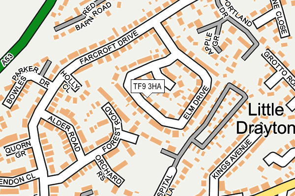 TF9 3HA map - OS OpenMap – Local (Ordnance Survey)