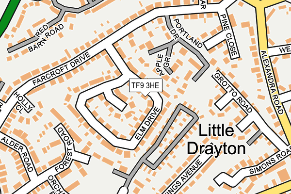 TF9 3HE map - OS OpenMap – Local (Ordnance Survey)