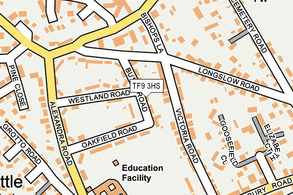 TF9 3HS map - OS OpenMap – Local (Ordnance Survey)