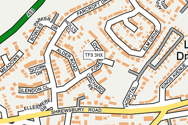 TF9 3HX map - OS OpenMap – Local (Ordnance Survey)