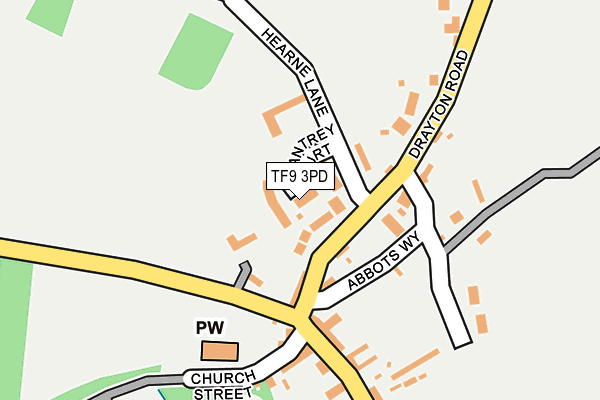 TF9 3PD map - OS OpenMap – Local (Ordnance Survey)