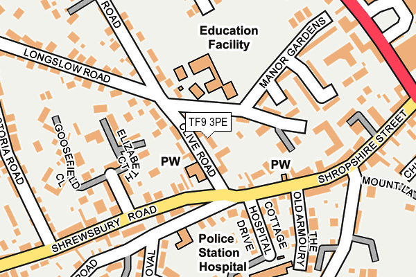 TF9 3PE map - OS OpenMap – Local (Ordnance Survey)