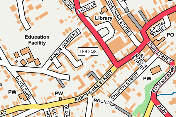 TF9 3QS map - OS OpenMap – Local (Ordnance Survey)