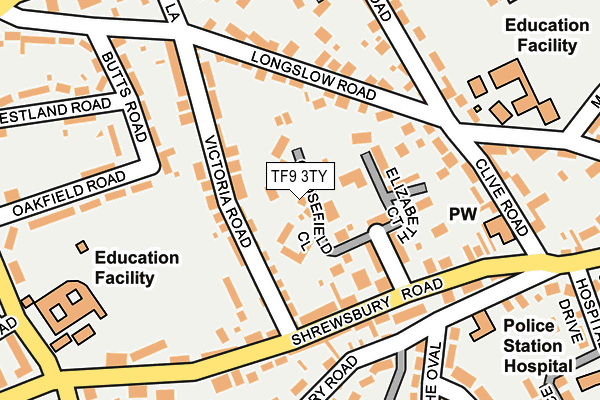 TF9 3TY map - OS OpenMap – Local (Ordnance Survey)