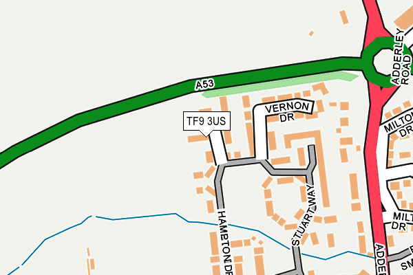 TF9 3US map - OS OpenMap – Local (Ordnance Survey)