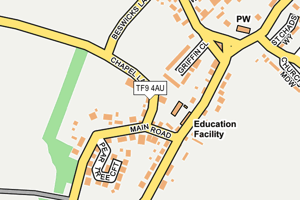 TF9 4AU map - OS OpenMap – Local (Ordnance Survey)