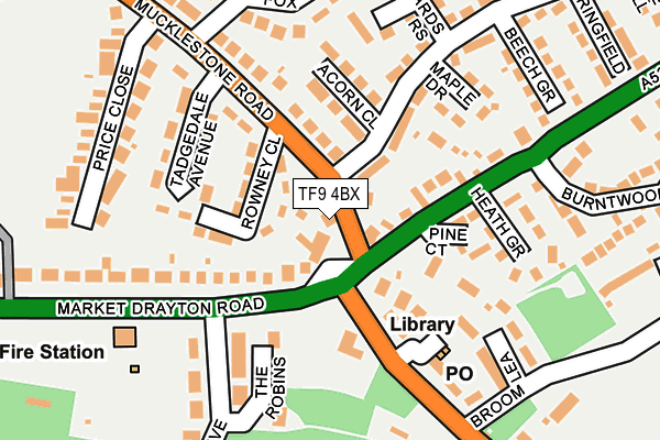 TF9 4BX map - OS OpenMap – Local (Ordnance Survey)