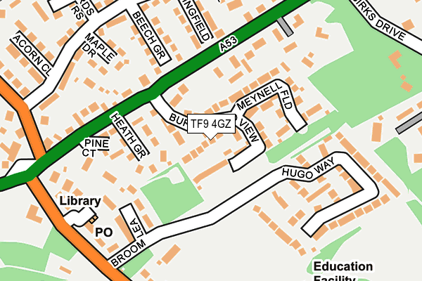 TF9 4GZ map - OS OpenMap – Local (Ordnance Survey)