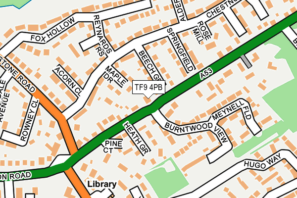 TF9 4PB map - OS OpenMap – Local (Ordnance Survey)