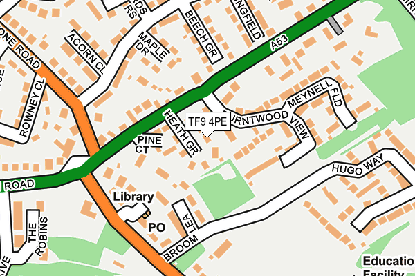 TF9 4PE map - OS OpenMap – Local (Ordnance Survey)