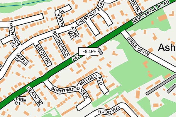 TF9 4PF map - OS OpenMap – Local (Ordnance Survey)