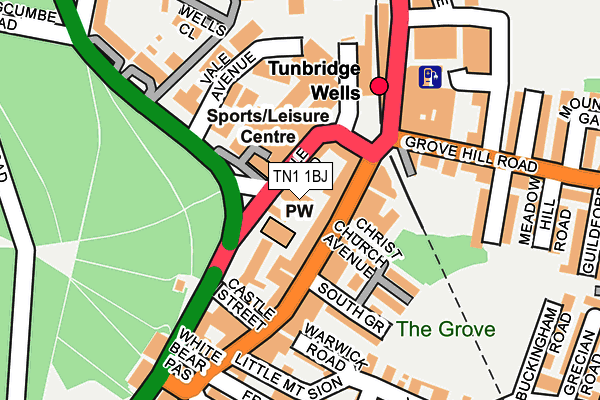 TN1 1BJ map - OS OpenMap – Local (Ordnance Survey)